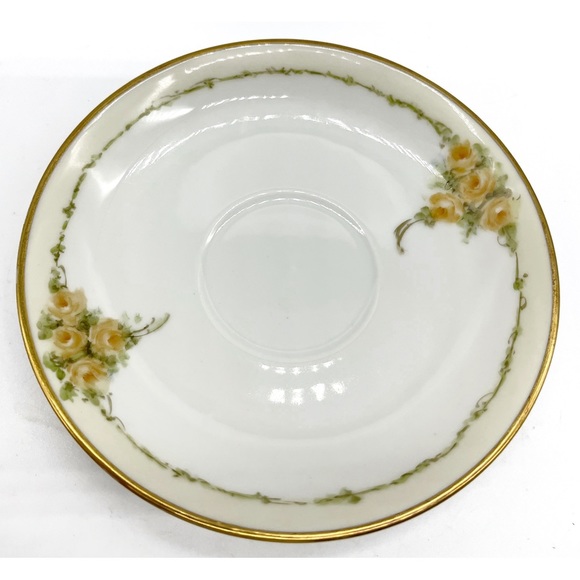 Vintage Haviland & Co Limoges Bone China Rose Porcelain France Tea Cup Saucer - Picture 4 of 4